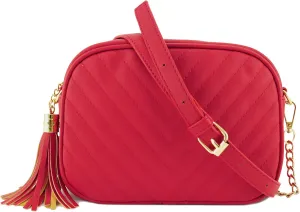 Simple Shoulder Crossbody Bag With Metal Chain Strap And Tassel Top Zipper