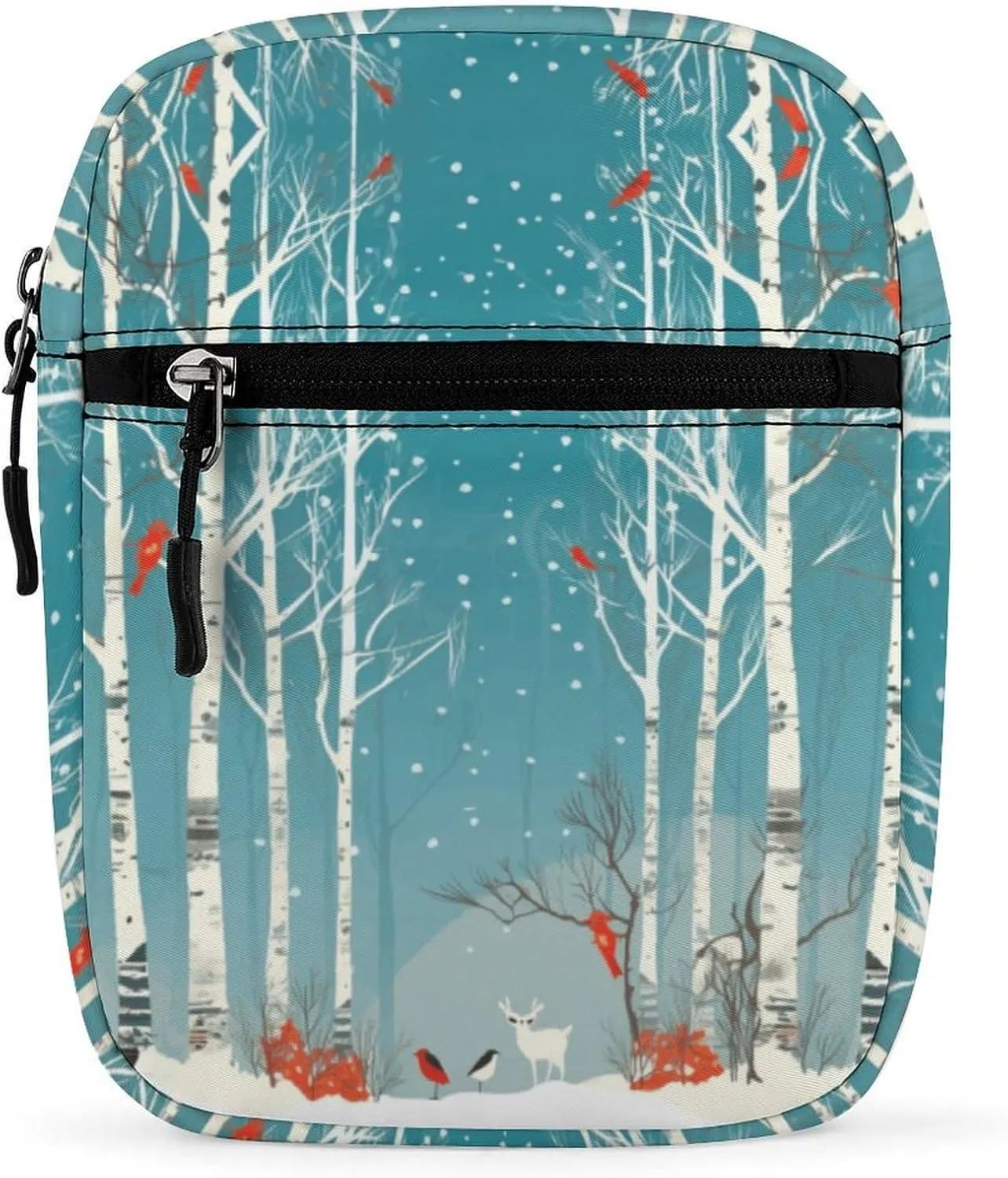 Simple Small Shoulder Bag,Merry Christmas Birch Tree Print Anti-theft Messenger Bag,casual Small Backpack,mini Crossbody Bag