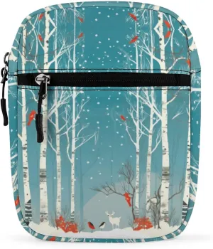 Simple Small Shoulder Bag,Merry Christmas Birch Tree Print Anti-theft Messenger Bag,casual Small Backpack,mini Crossbody Bag