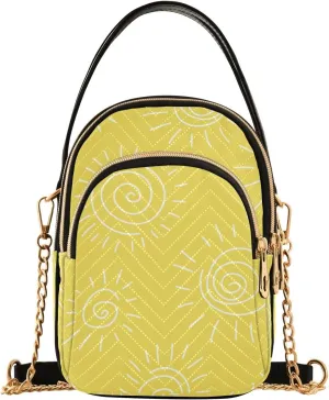 Simple Sunshine Symbol Small Women's Crossbody Purse, Shoulder Bag for Women Handbags Cell Phone Purse