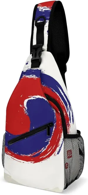 Sling Bag Chest Crossbody Backpack Asian Yin-yang Travel Hiking Daypack for Women Men with Strap Purse Lightweight Chest Bags