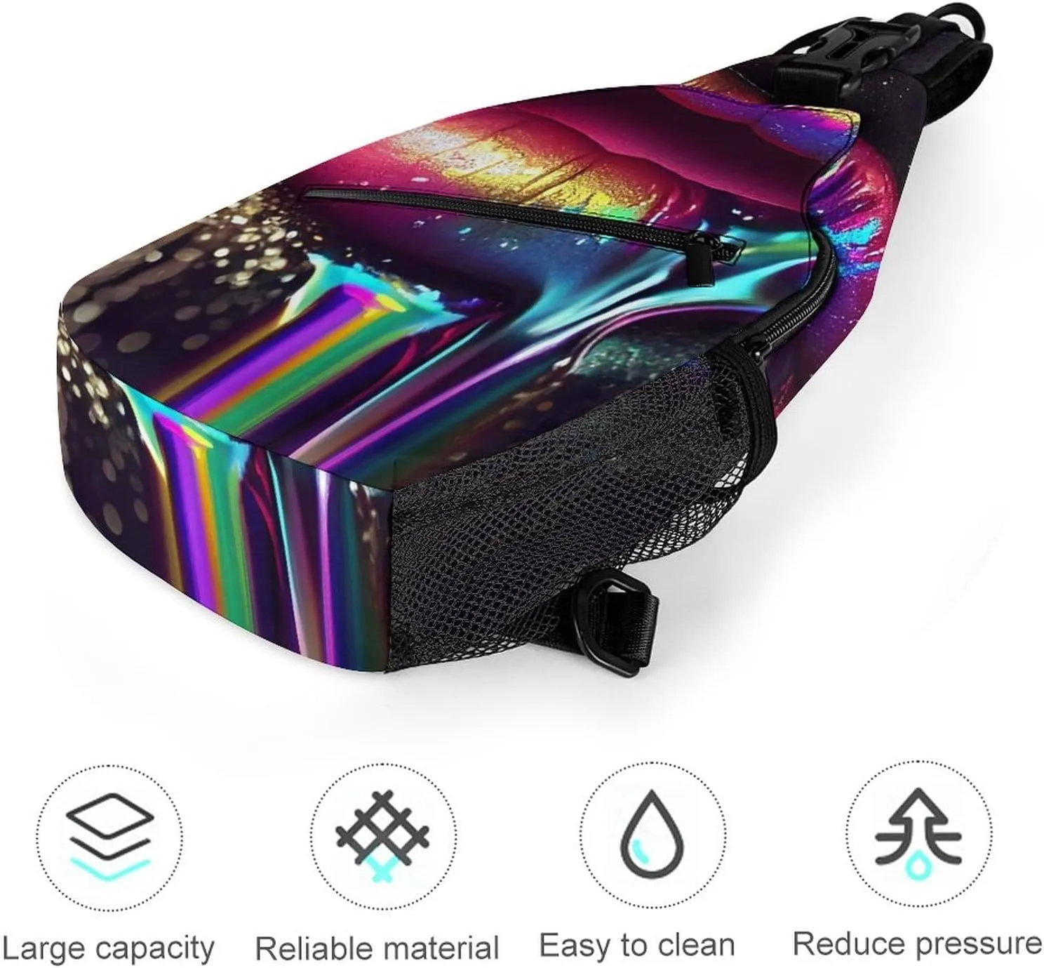 Sling Bag Chest Crossbody Backpack Sexy Juicy Lips Travel Hiking Daypack for Women Men with Strap Purse Lightweight Chest Bags