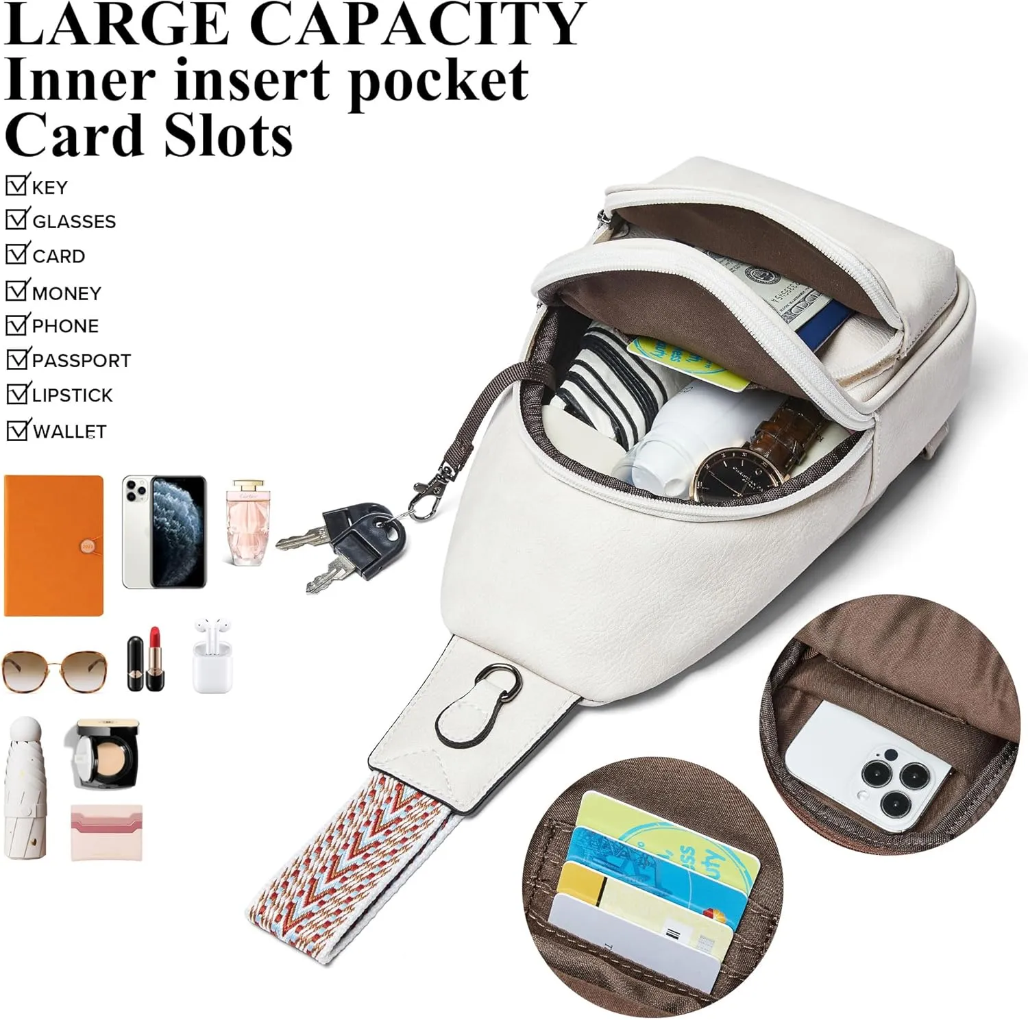 Sling Bag Crossbody Bags for Women Fanny Packs Purse Backpack Casual Daypacks for Travel Work Shopping