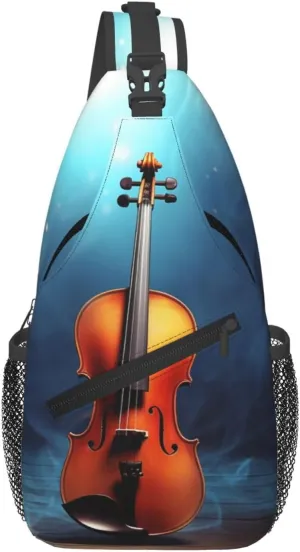 Sling Bag Crossbody Sling Backpack for Men Women Violin Poster Cross Chest Bag Travel Hiking Daypack