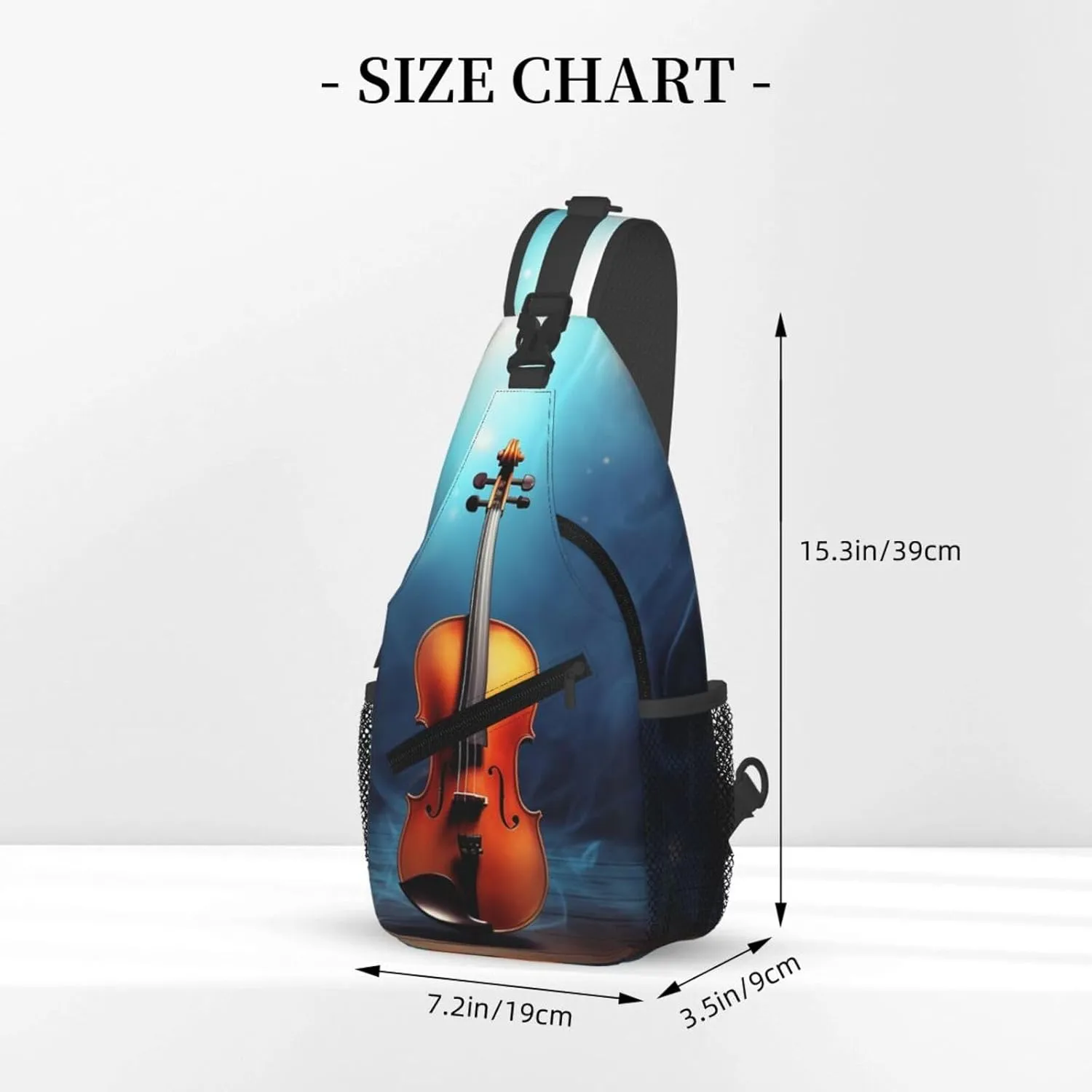 Sling Bag Crossbody Sling Backpack for Men Women Violin Poster Cross Chest Bag Travel Hiking Daypack