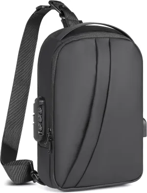Sling Bag for Men Anti Theft Crossbody Bag Sling Backpack with USB Charging Port for Travel