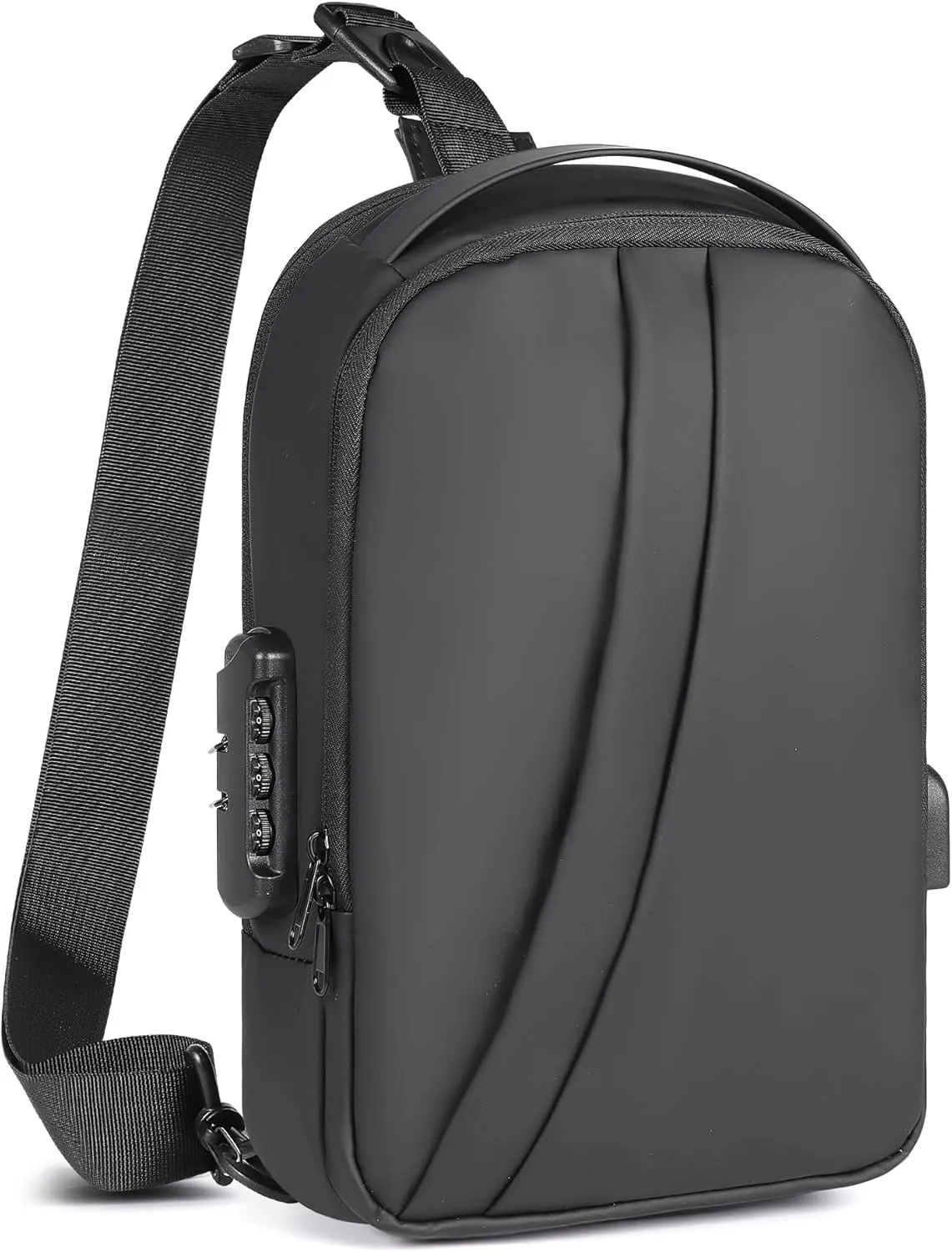 Sling Bag for Men Anti Theft Crossbody Bag Sling Backpack with USB Charging Port for Travel