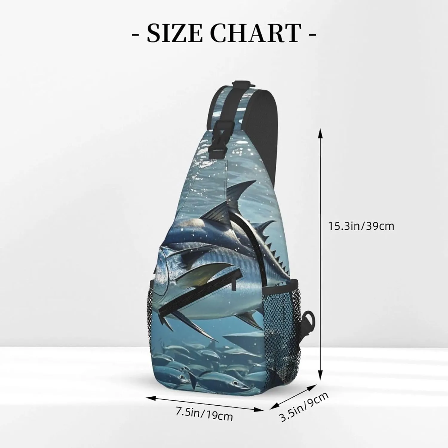 Sling Bag for Men Women Crossbody Backpack Bluefin Tuna Thunnus Crossbody Bag Chest Bag for Travel Sport
