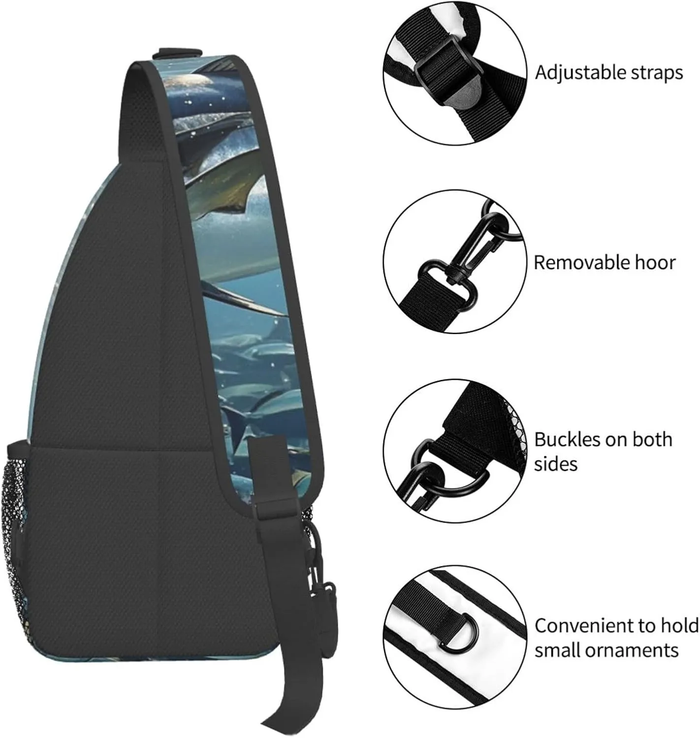 Sling Bag for Men Women Crossbody Backpack Bluefin Tuna Thunnus Crossbody Bag Chest Bag for Travel Sport