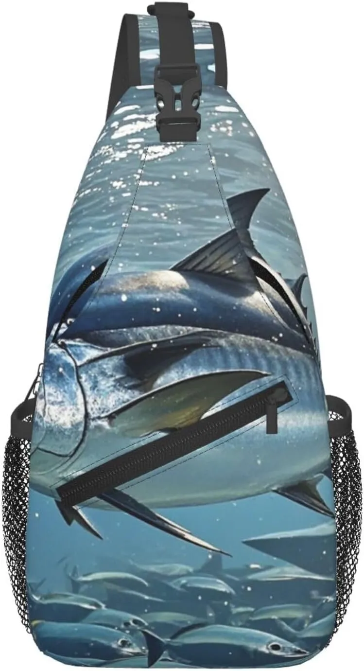 Sling Bag for Men Women Crossbody Backpack Bluefin Tuna Thunnus Crossbody Bag Chest Bag for Travel Sport