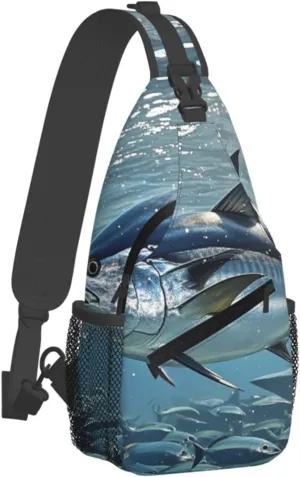 Sling Bag for Men Women Crossbody Backpack Bluefin Tuna Thunnus Crossbody Bag Chest Bag for Travel Sport