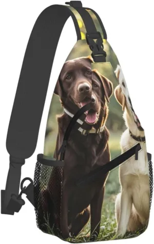 Sling Bag for Men Women Crossbody Backpack labrador retriever Dogs Crossbody Bag Chest Bag for Travel Sport