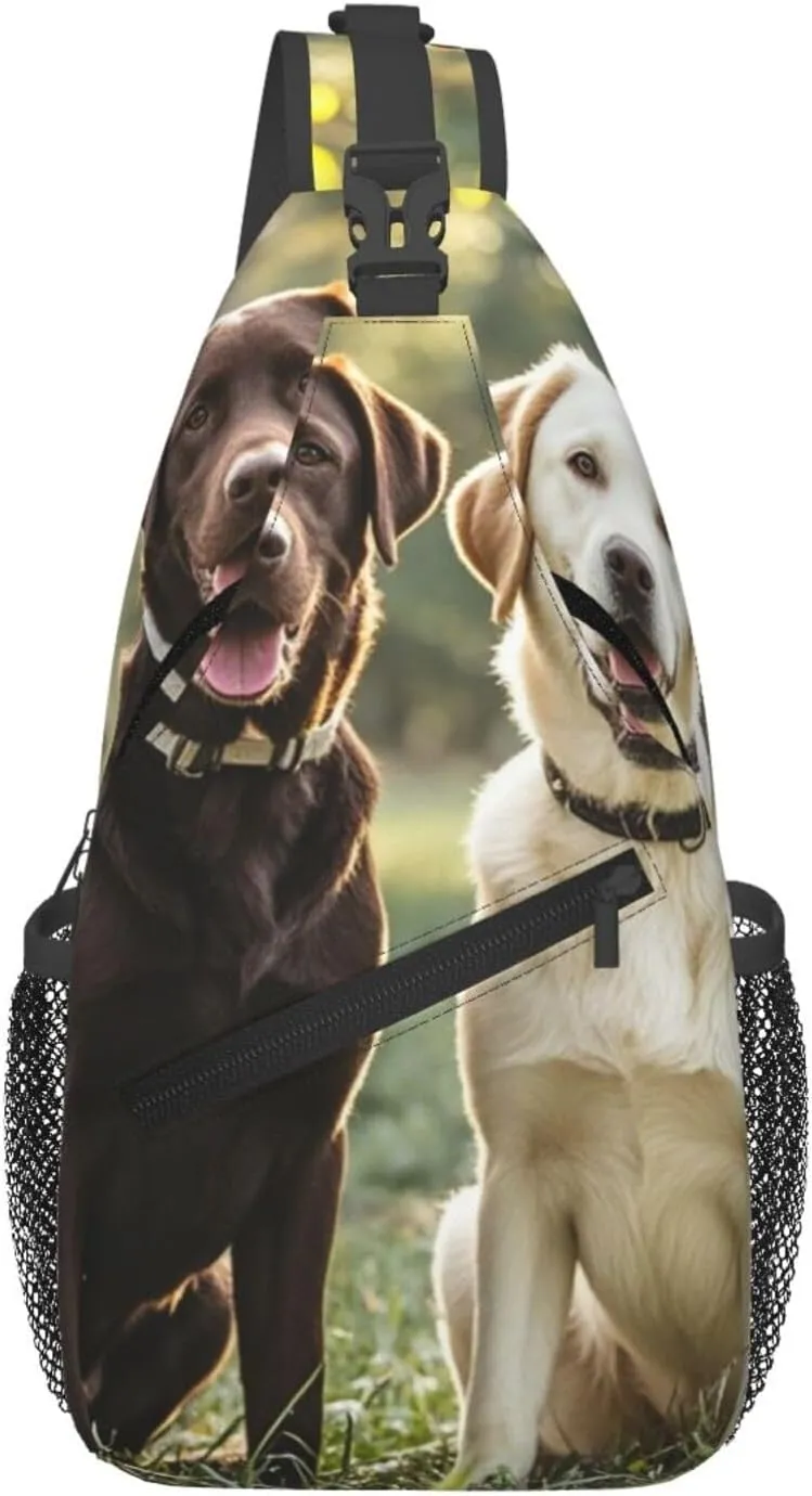 Sling Bag for Men Women Crossbody Backpack labrador retriever Dogs Crossbody Bag Chest Bag for Travel Sport