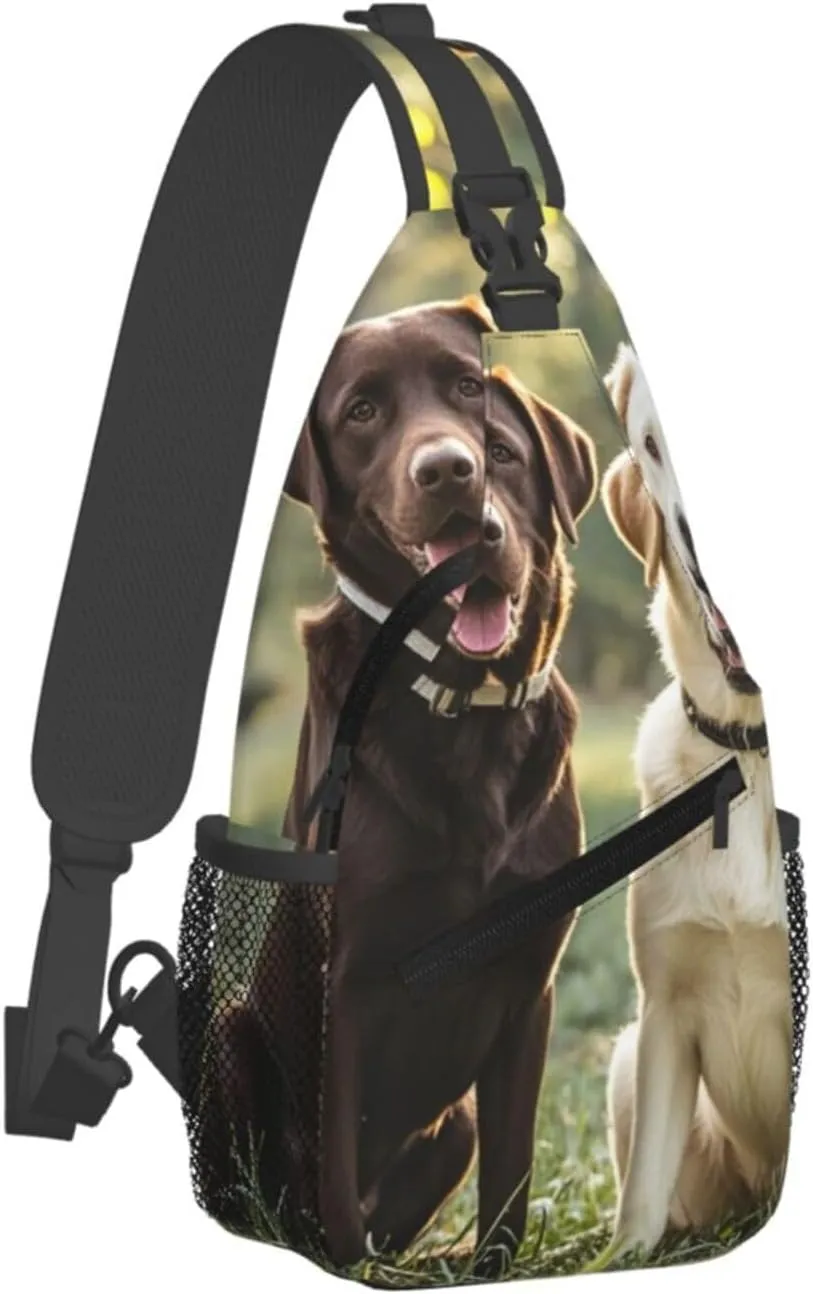 Sling Bag for Men Women Crossbody Backpack labrador retriever Dogs Crossbody Bag Chest Bag for Travel Sport