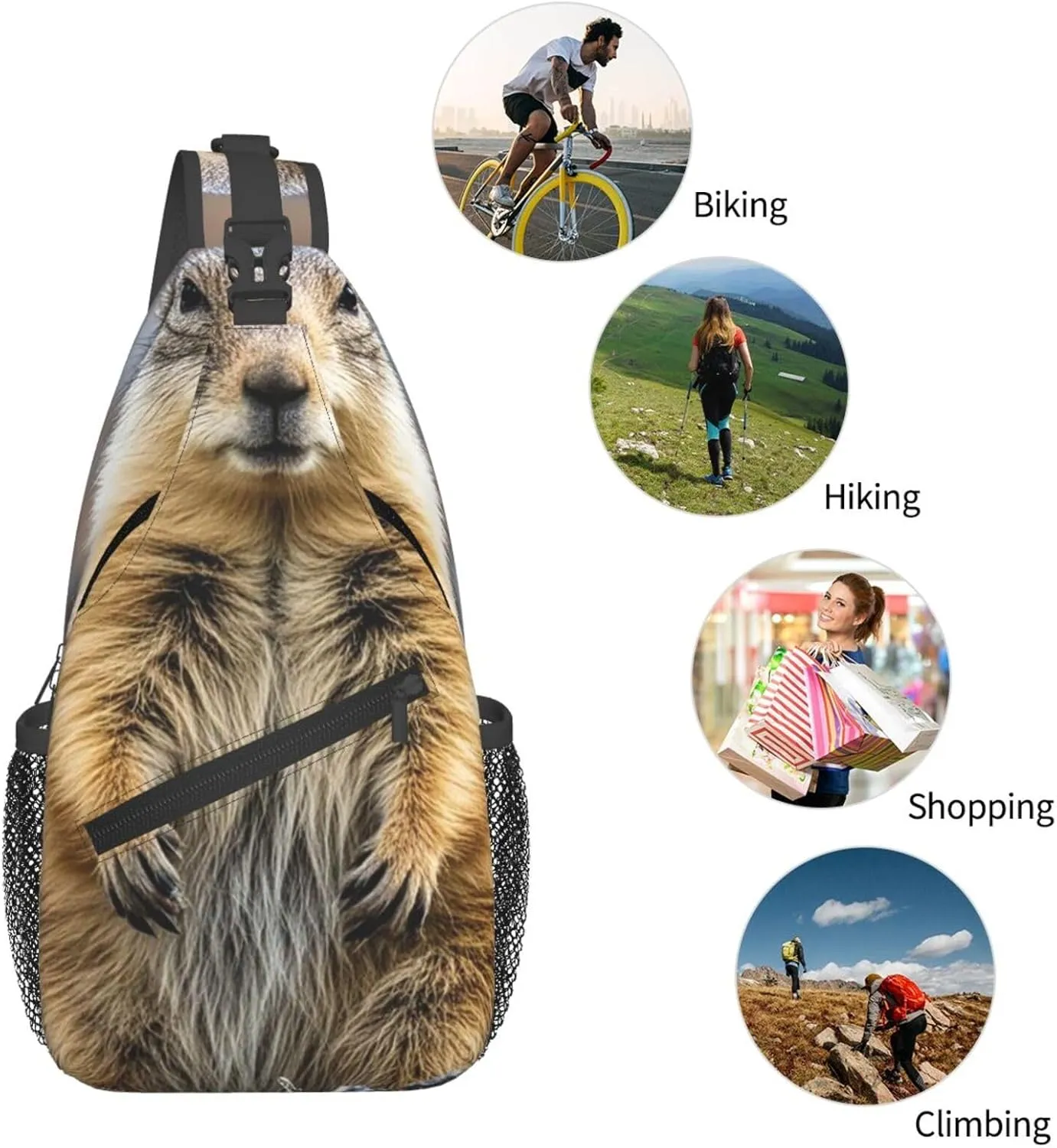 Sling Bag for Men Women Crossbody Backpack raccoon Crossbody Bag Chest Bag for Travel Sport