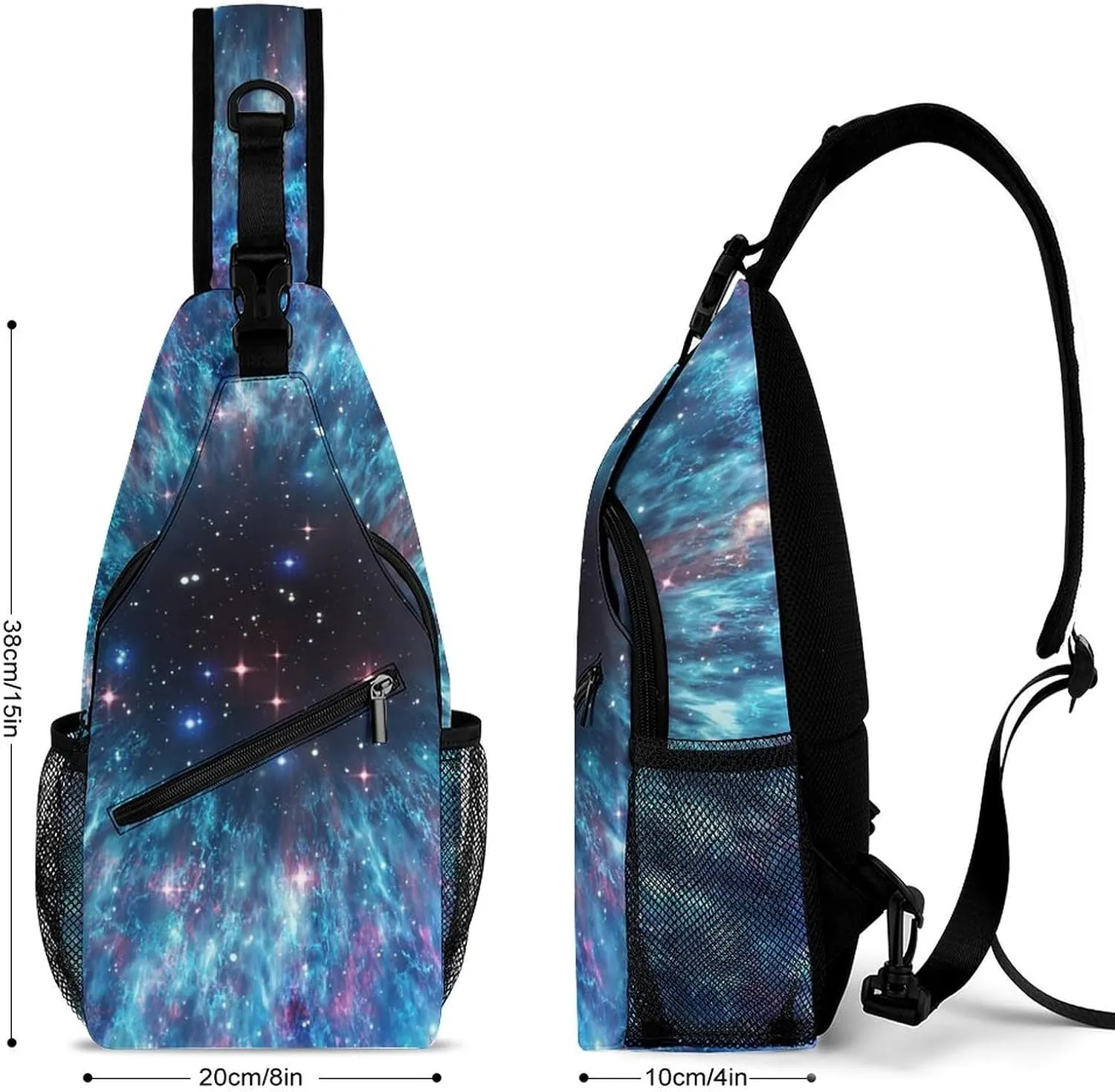 Sling Bag Helix Nebula Space Star Crossbody Backpack with Anti Theft Adjustable Shoulder Bag for Travel,Hiking,Cycling,Camping