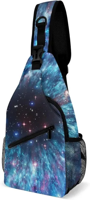 Sling Bag Helix Nebula Space Star Crossbody Backpack with Anti Theft Adjustable Shoulder Bag for Travel,Hiking,Cycling,Camping