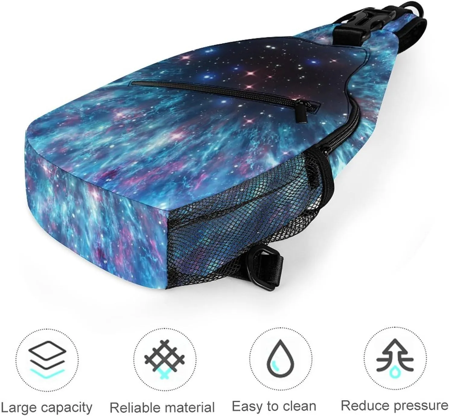 Sling Bag Helix Nebula Space Star Crossbody Backpack with Anti Theft Adjustable Shoulder Bag for Travel,Hiking,Cycling,Camping