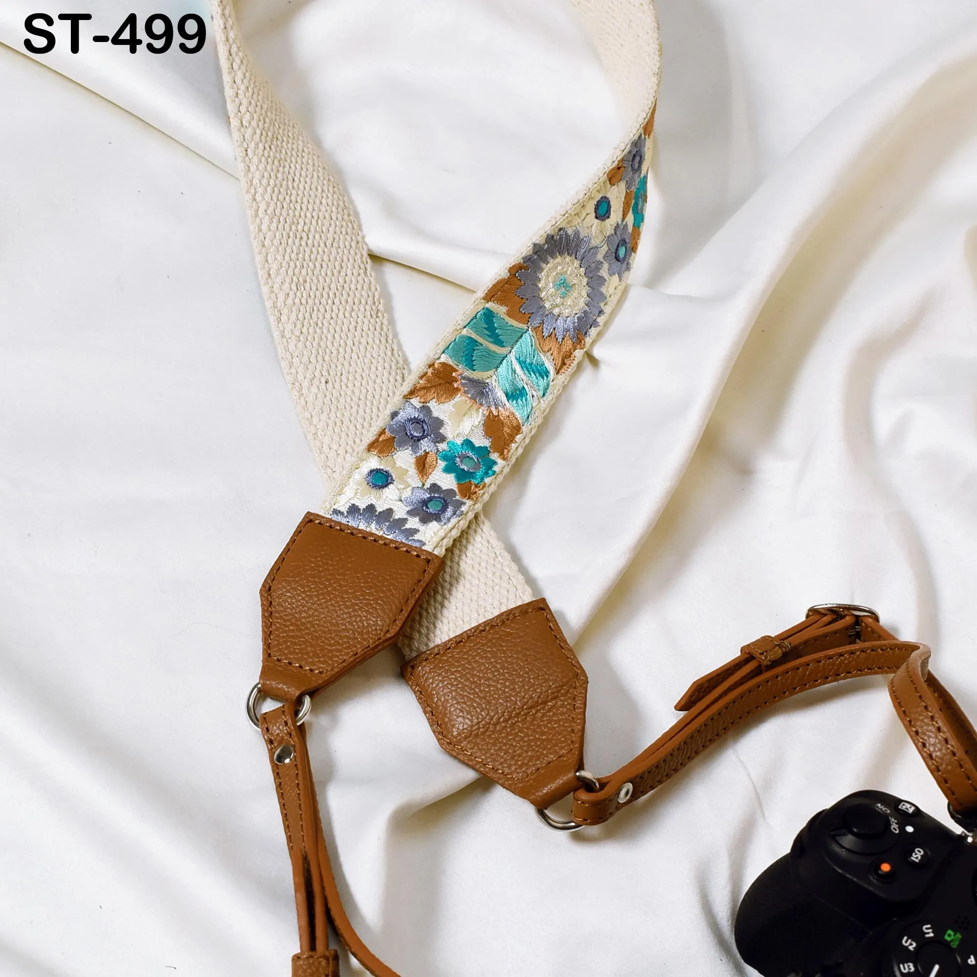 Sling Camera Strap Photographer Leather Strap Brown Embroidery DSLR Camera Accessories Camera Holder Neck Shoulder Strap Gift Girlfriend