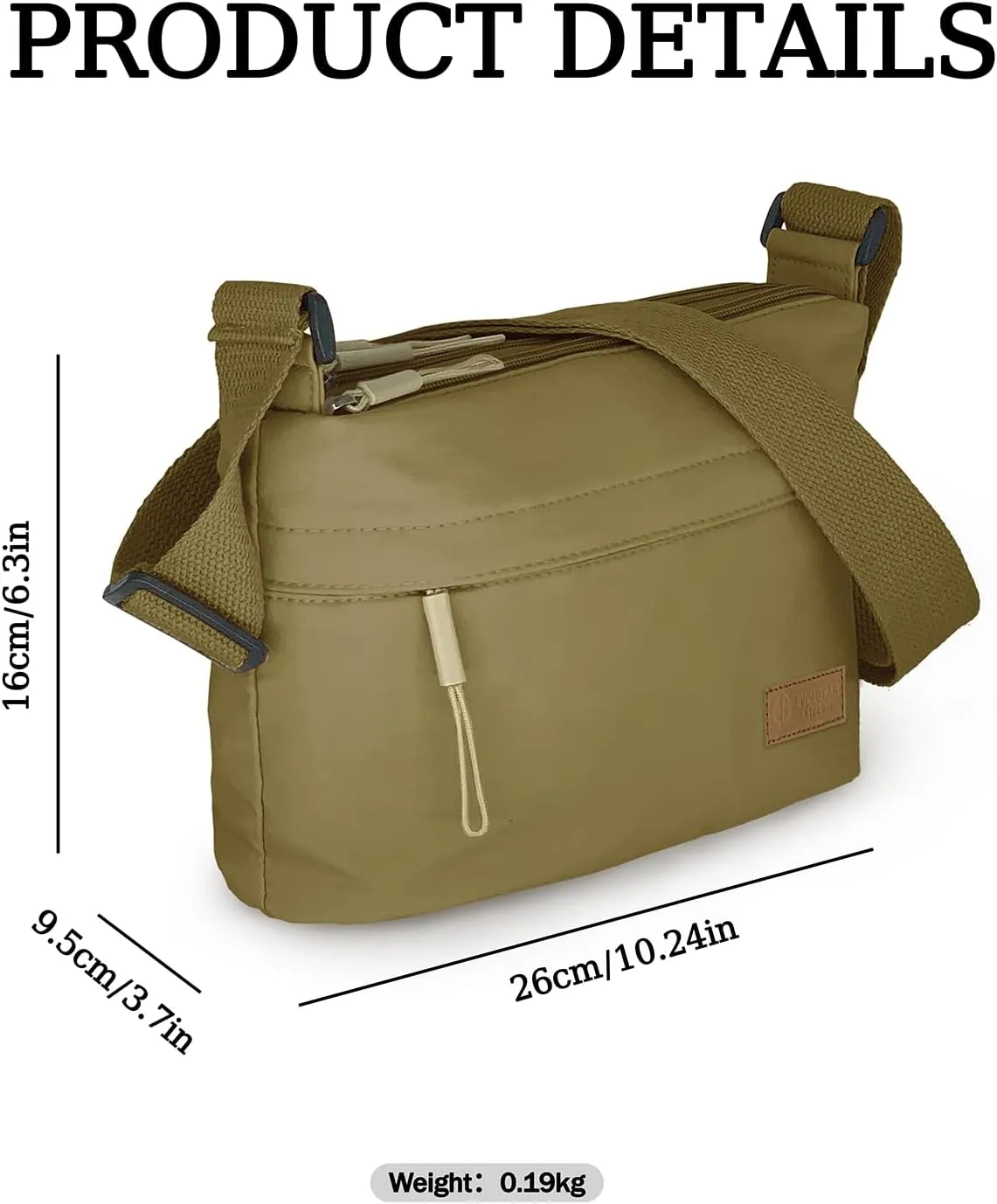 Small Crossbody Bag for Women Men, Canvas Cross Body Purse for Women, Casual Minimalist Style Handbag Purse with 5 Pocket