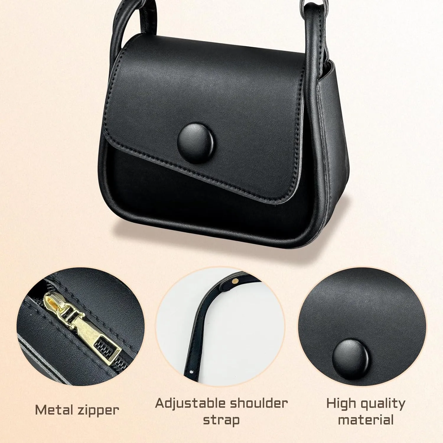 Small Crossbody Bag, PU Leather Small Crossbody Purse Phone Crossbody Bag,Elegant Womens Crossbody Bag for Shopping