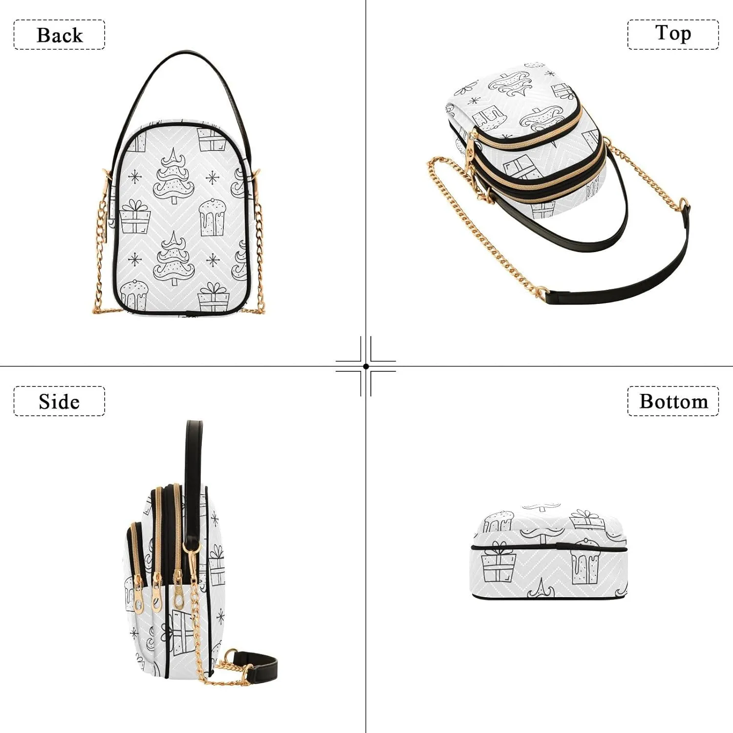Small Crossbody Bags for Women Trendy Triple Compartment Cell Phone Crossbody Wallet Purses Pattern 1