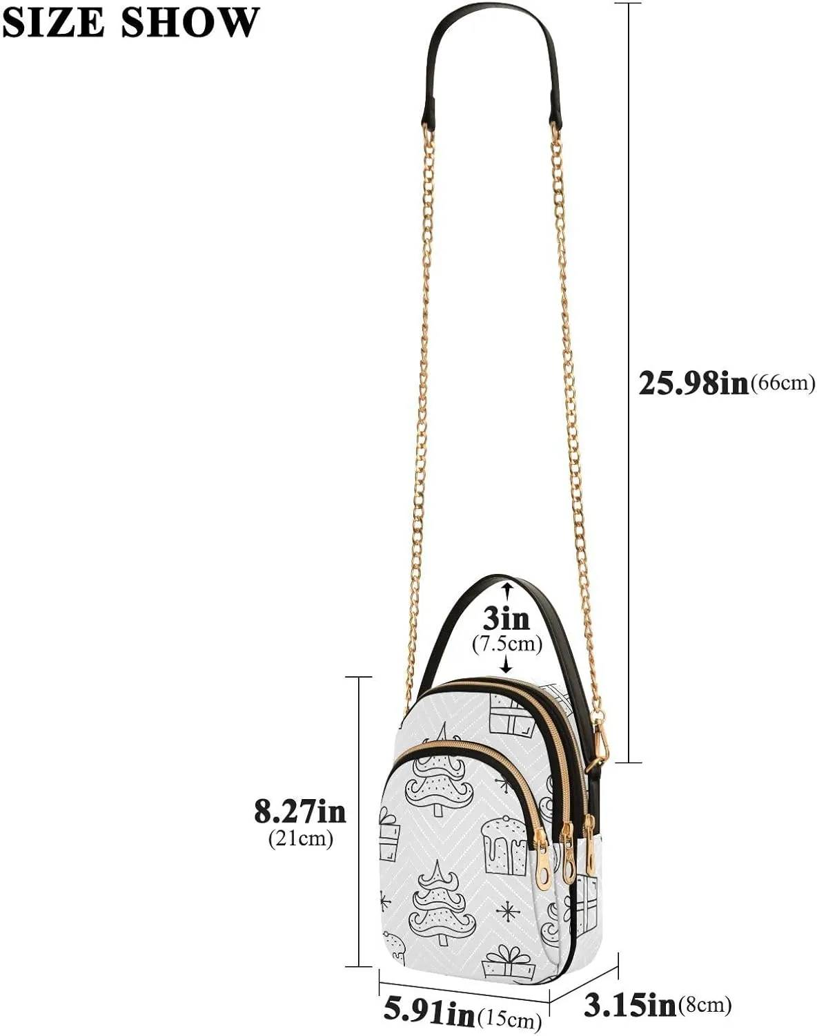 Small Crossbody Bags for Women Trendy Triple Compartment Cell Phone Crossbody Wallet Purses Pattern 1