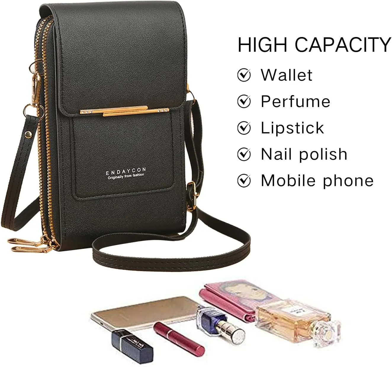 Small Crossbody Cell Phone Bag for Women, Mini Shoulder Purse with Credit Card Slots