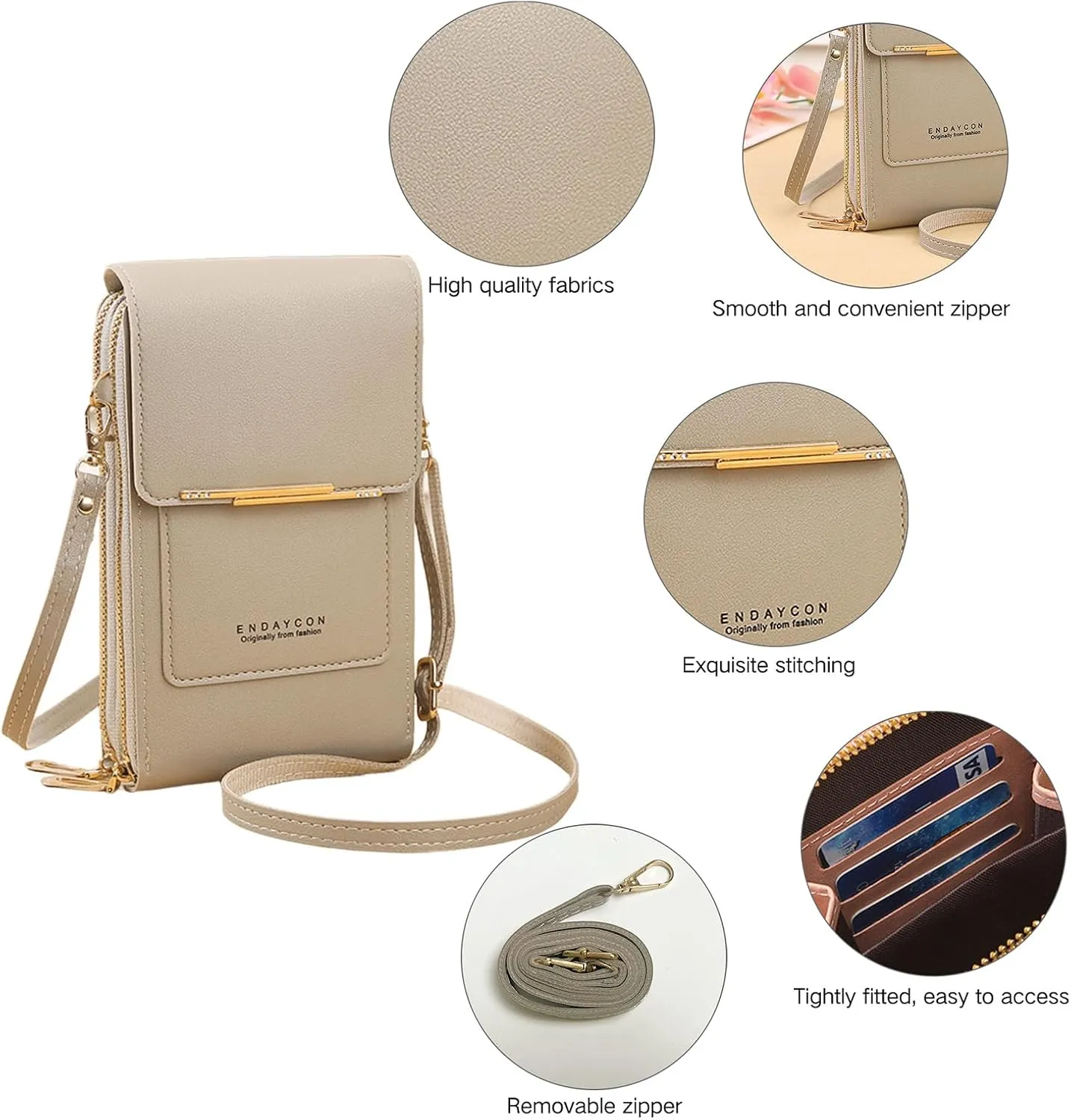Small Crossbody Cell Phone Bag for Women, Mini Shoulder Purse with Credit Card Slots