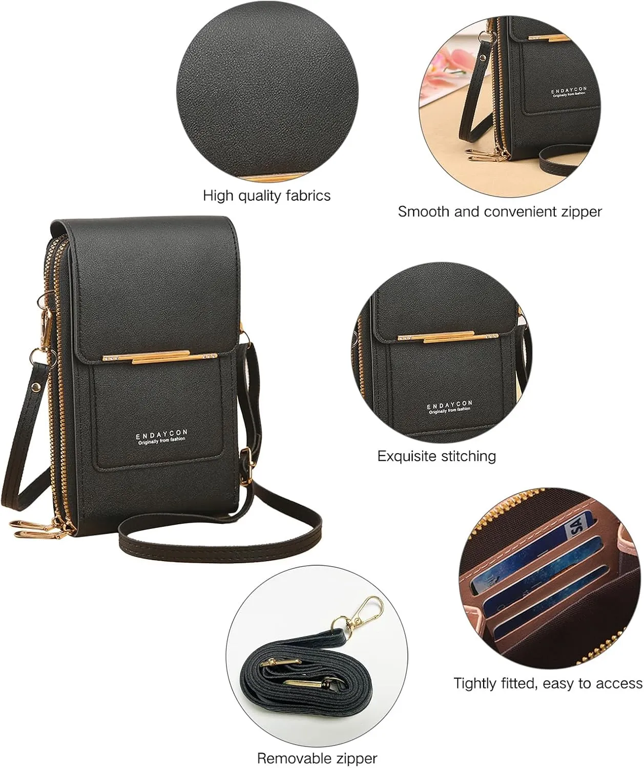 Small Crossbody Cell Phone Bag for Women, Mini Shoulder Purse with Credit Card Slots