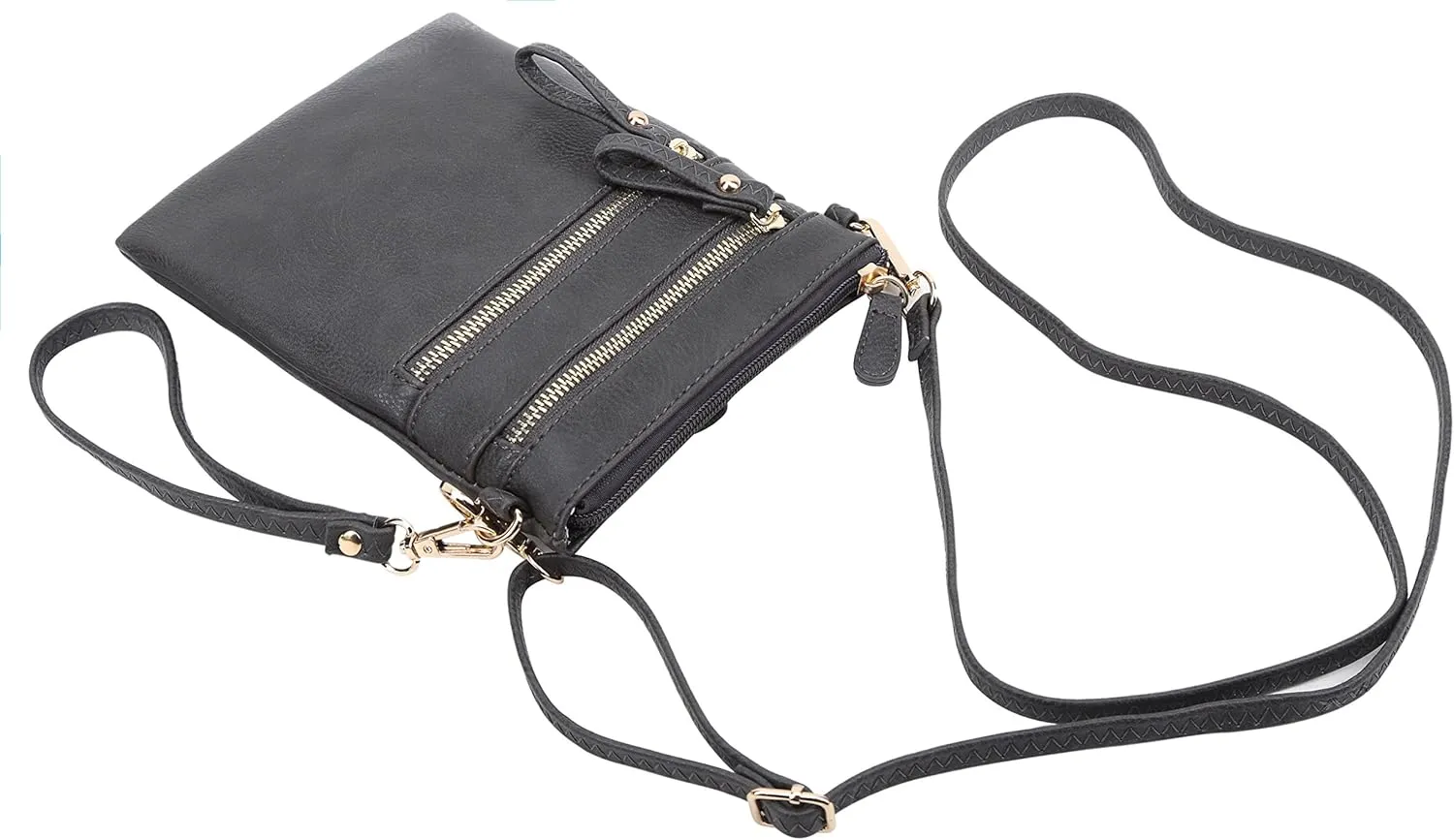 Solene Small Crossbody Bag for Women, Multi Zip Pockets with Detachable Wristlet, Lightweight Travel Purse, Cell Phone Pouch