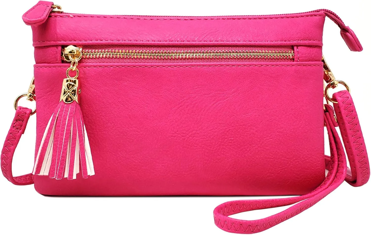 Solene Women's Lightweight Multi Compartment Wristlet Clutch Wallet Crossbody Bag