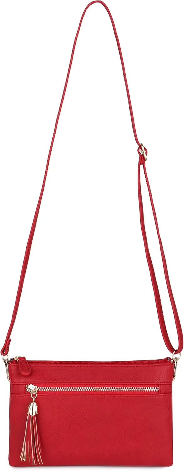 Solene Women's Lightweight Multi Compartment Wristlet Clutch Wallet Crossbody Bag