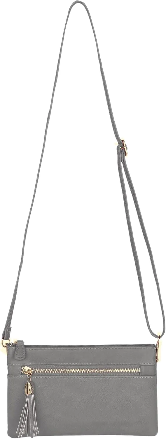 Solene Women's Lightweight Multi Compartment Wristlet Clutch Wallet Crossbody Bag