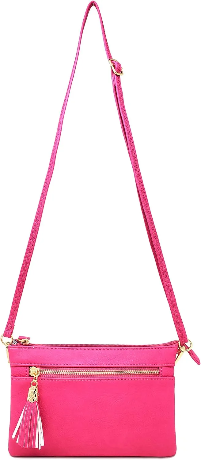 Solene Women's Lightweight Multi Compartment Wristlet Clutch Wallet Crossbody Bag
