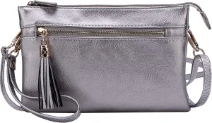 Solene Women's Lightweight Multi Compartment Wristlet Clutch Wallet Crossbody Bag