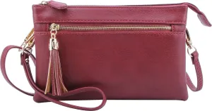 Solene Women's Lightweight Multi Compartment Wristlet Clutch Wallet Crossbody Bag
