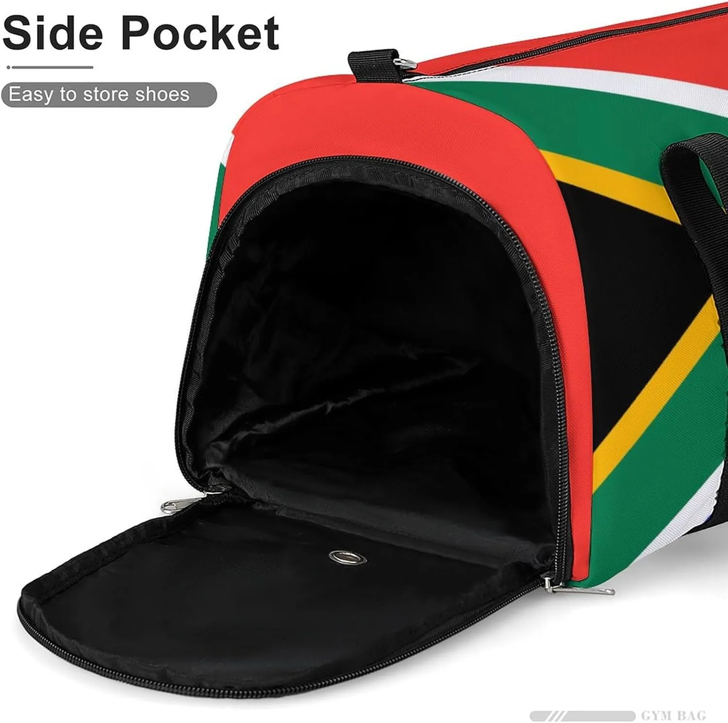 South African Flag Gym Duffel Bag for Men Women Shoe Compartment Waterproof Lightweight Weekender