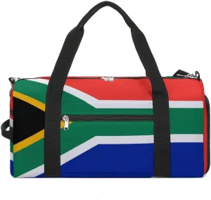 South African Flag Gym Duffel Bag for Men Women Shoe Compartment Waterproof Lightweight Weekender