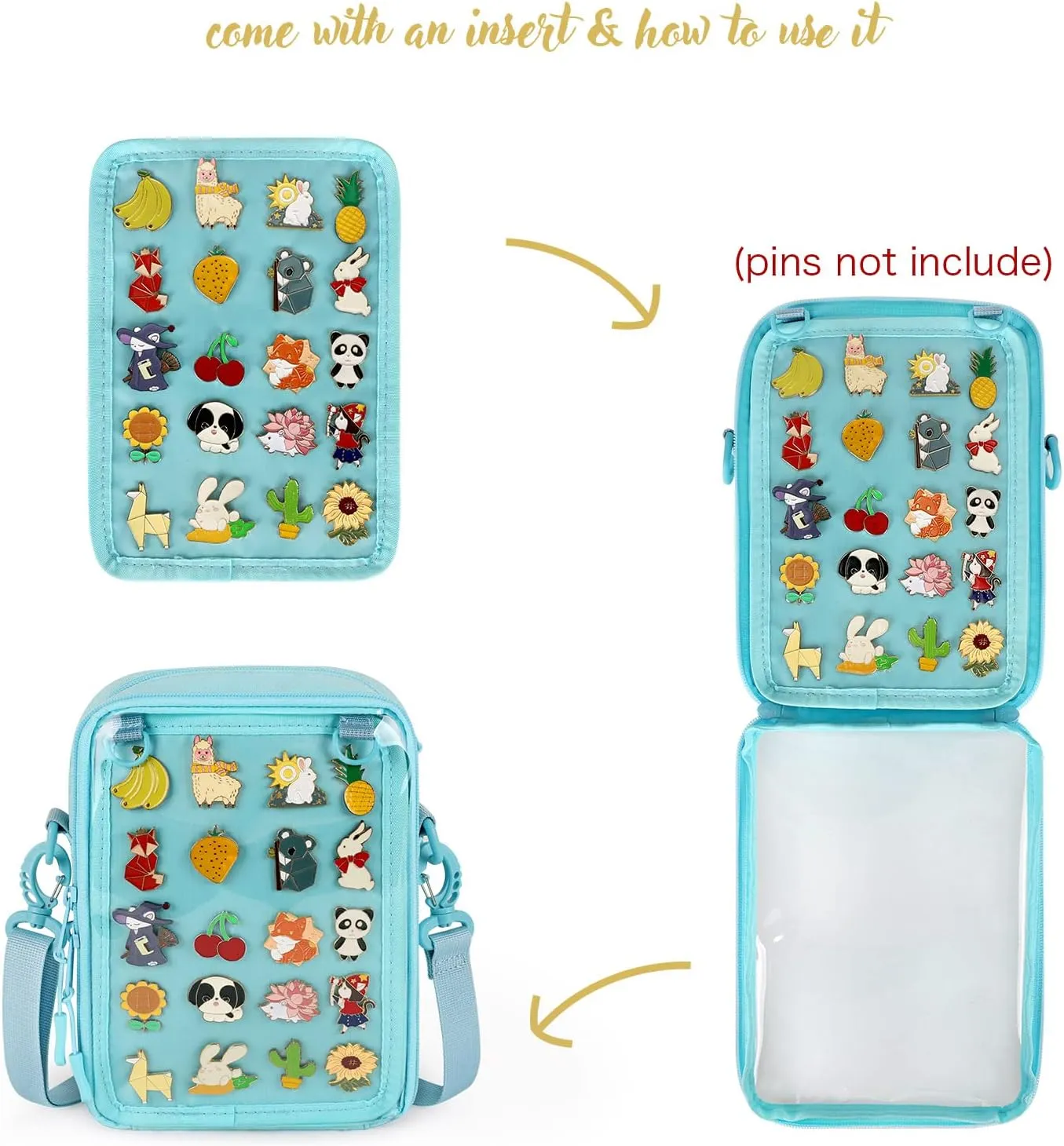 STEAMEDBUN Ita Bag Crossbody Small Pin Display Bag with Insert