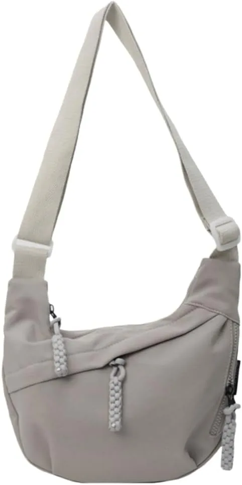Stylish Canvas Shoulder Bag for University Life Large Interior Multiple Pockets Crossbody Bag with Adjustable Strap