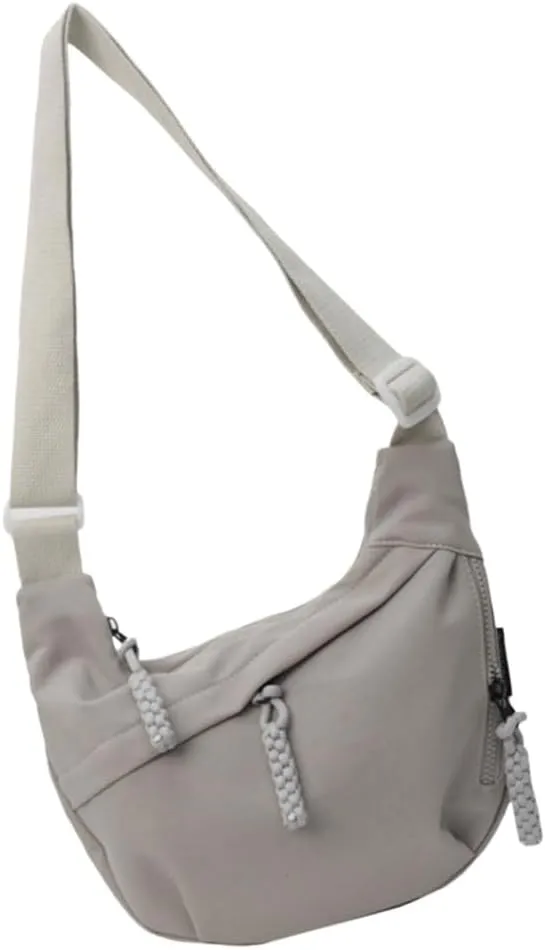 Stylish Canvas Shoulder Bag for University Life Large Interior Multiple Pockets Crossbody Bag with Adjustable Strap