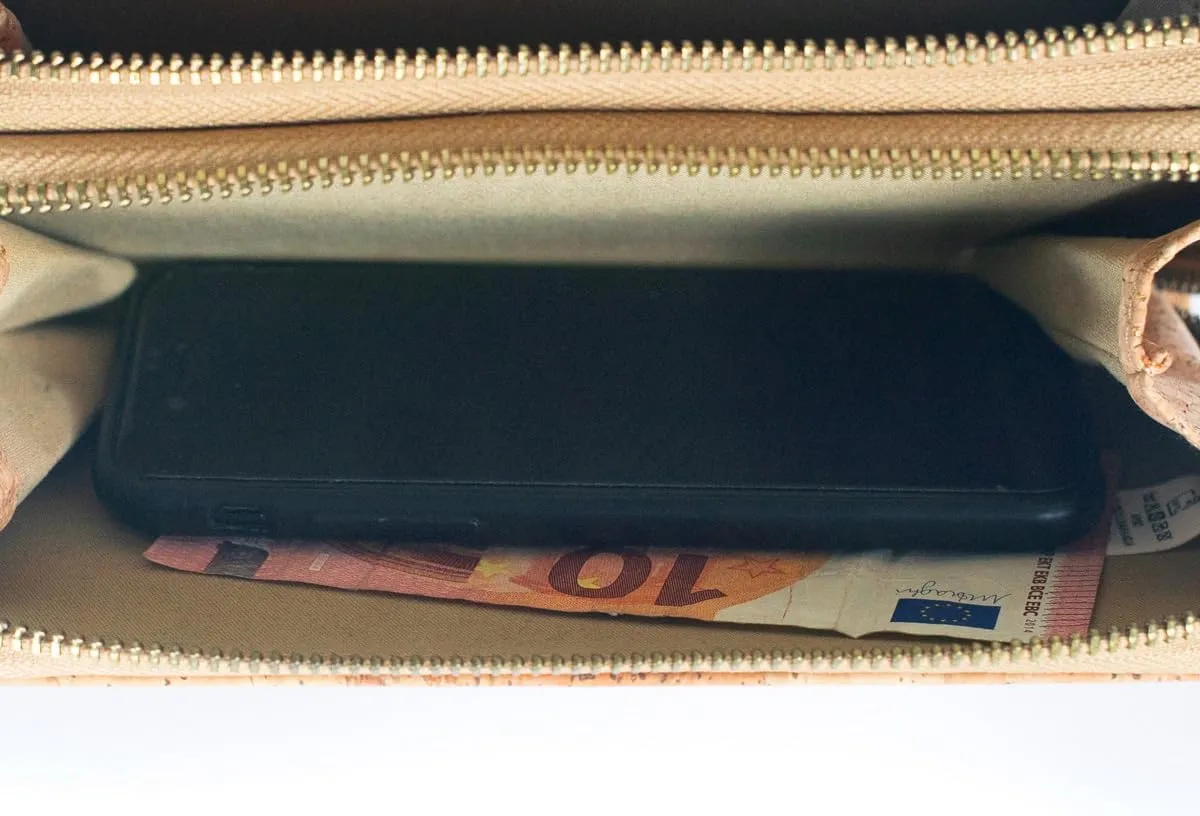 Stylish Front Pocket CORK Crossbody Wallet & Mobile Phone Bag