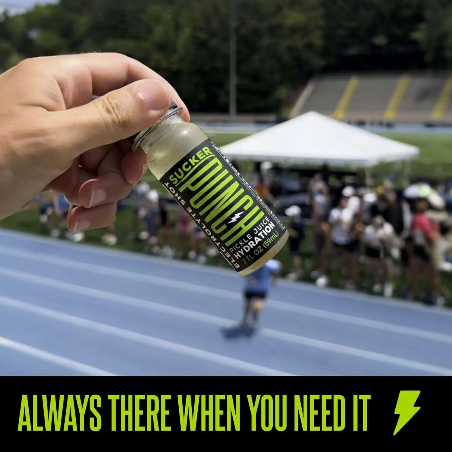 Suckerpunch Hydration Pickle Juice Shot, Dill Flavored, Gluten Free, Post Workout Dill Electrolyte Drink, Low Calorie, Muscle Cramp Defense, Potassium, Keto Friendly, Low Sugar, Non GMO, 2 Oz, 12 CT