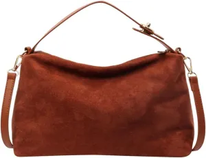 Suede Tote Bag for Women, Crescent Shoulder Bags Large Capacity Handbag Hobo Bag Autumn Leisure Lazy Crossbody Bag