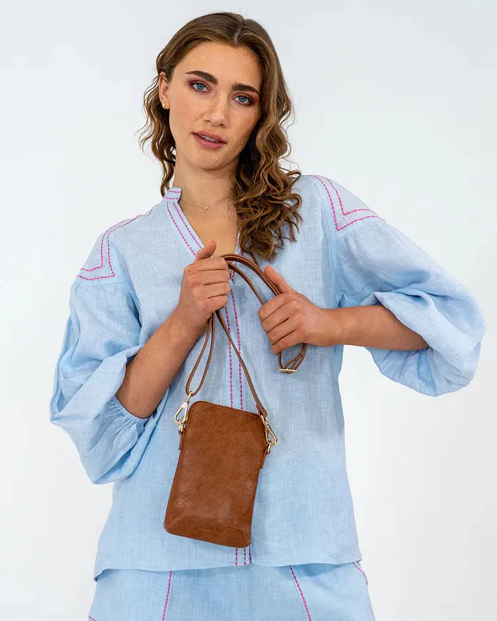 Sullivan Phone bag - Tan Pebble