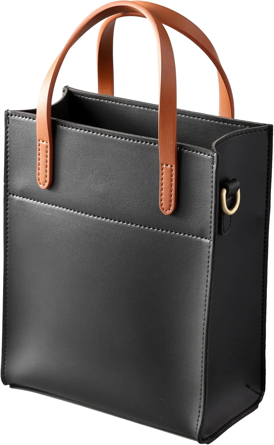 SUNLIGHT LEAVES Vintage Vegan Leather Mini Tote Bag For Women Simple Small Handle Purse Cute Cell Phone Satchel Lady Handbag