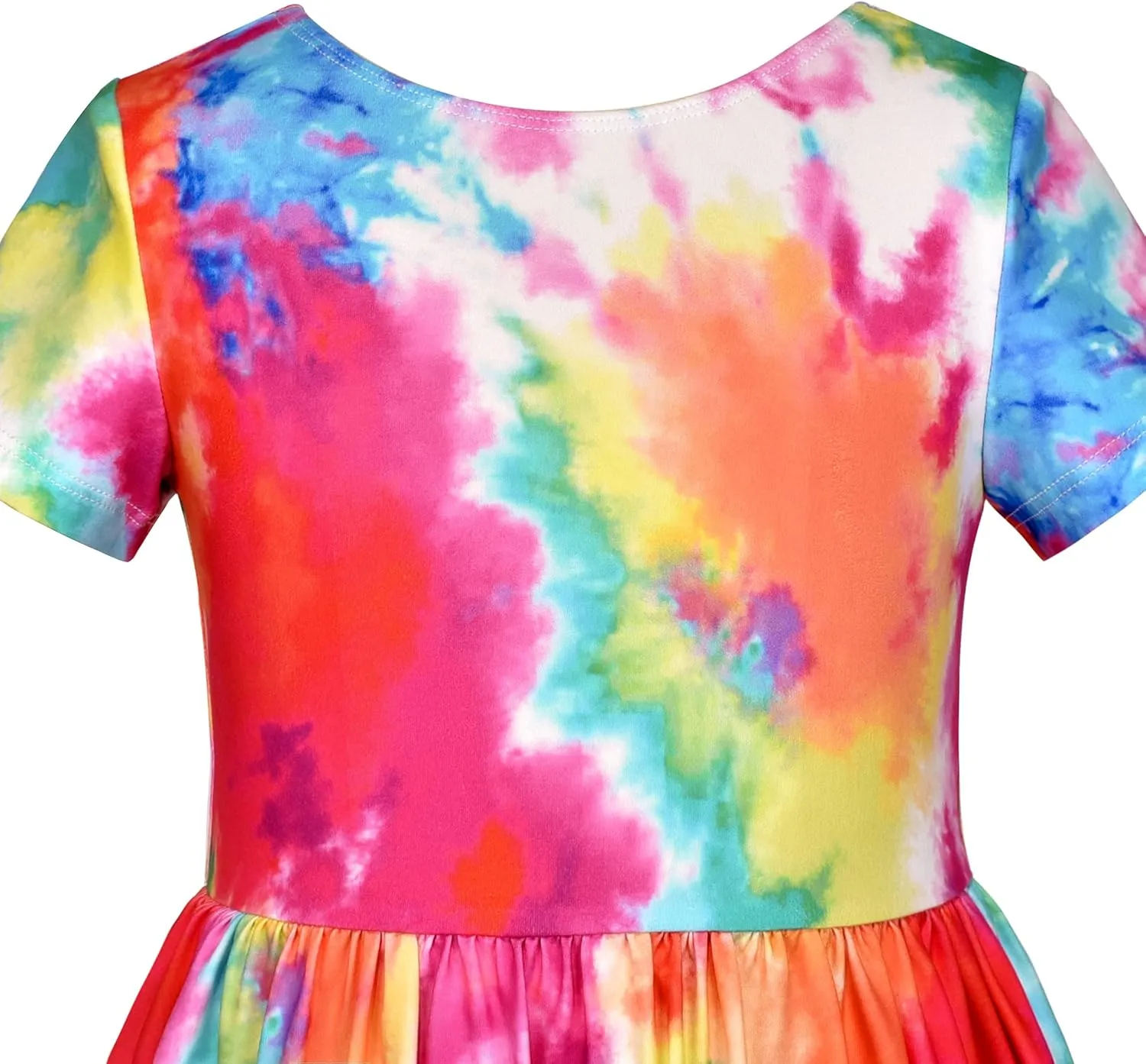Sunny Fashion Girls Dress Floral Maxi Dress Open Back Bow Tie Casual Size 4-8