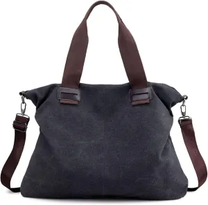 Sunshinejing Women's Canvas Tote Bag Shoulder Crossbody Purses Work Travel Handbag Hobo Bag