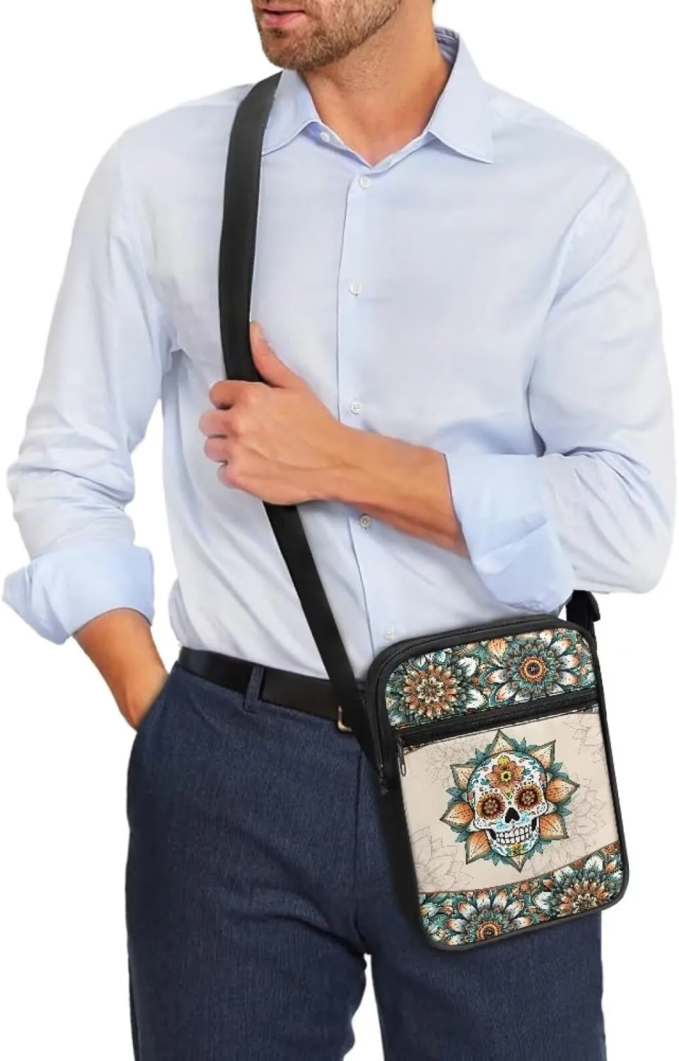 Suobstales Messenger Bag for Men Women Canvas Purse Crossbody Shoulder Bag Casual Sling Pack for Work Business Sport Travel